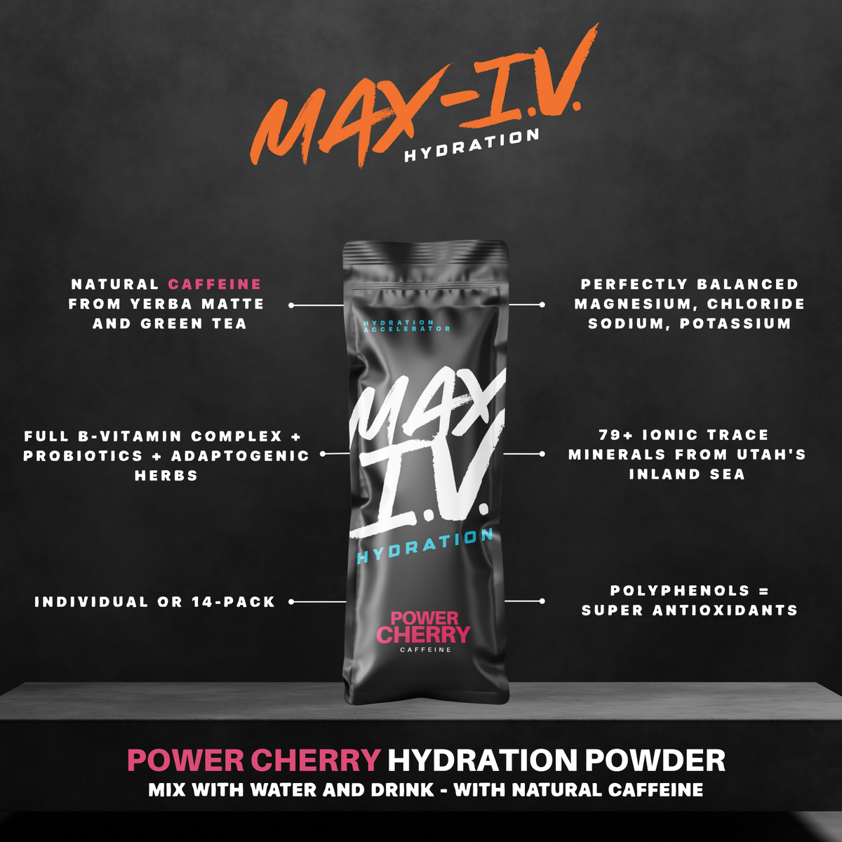 Polytrace Charged Cherry + Caffeine – Max IV Hydration